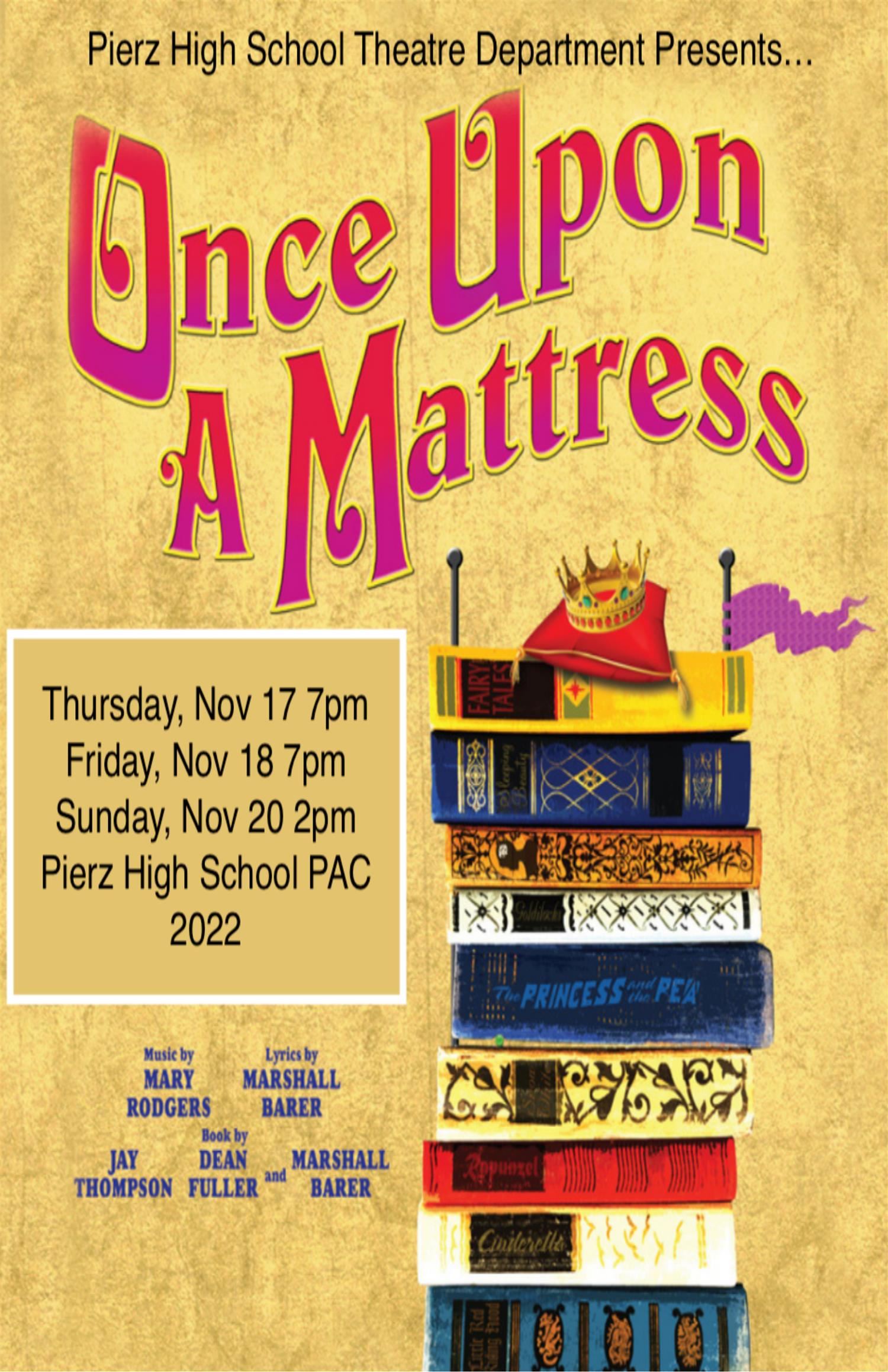Once upon a mattress information flyer